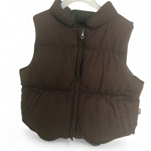 One Kid Goose Down Reversible Colors Brown & Deep Khaki Green Boys Sz. 7 - Picture 4 of 4